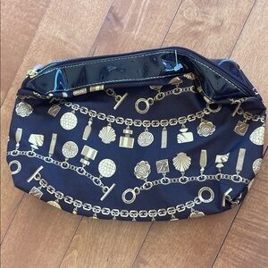 Estee Lauder Brown and Gold Chain Cosmetic Bag